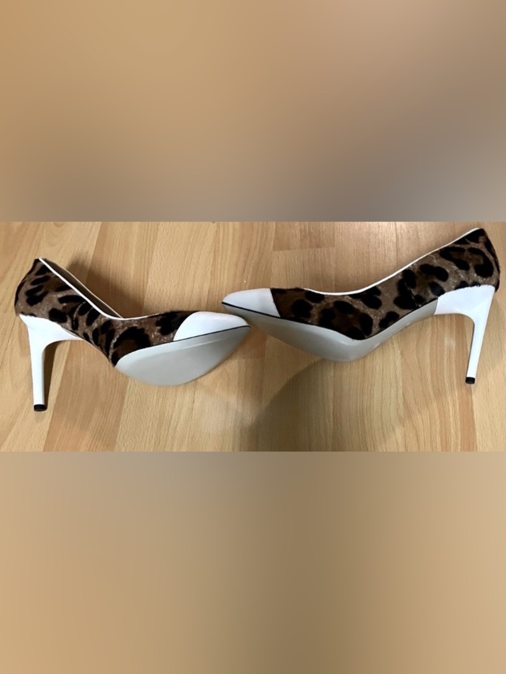 EU 38 Jason Wu leopard pony hair & white leather heel pumps (US size 7.5 - 8)